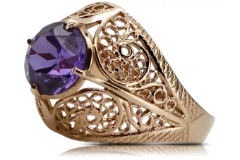 Plata 925 rosa oro chapado Alexandrite anillo vrc026rp Vintage