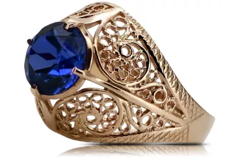 copie de Silver 925 Rose Gold Plated Sapphire Ring vrc130rp Vintage