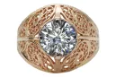 Russische Sowjetrose 14k 585 gold Alexandrite Ruby Emerald Saphir Zircon Ring vrc026