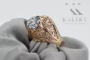 Złoty pierścionek z czerwonego różowego 14k złota 585 Oprawa vrc026 Vintage