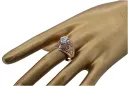 Złoty pierścionek z czerwonego różowego 14k złota 585 Oprawa vrc026 Vintage