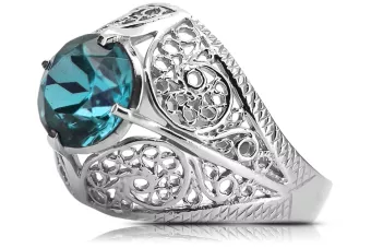 Russian Soviet rose 14k 585 gold Alexandrite Ruby Emerald Sapphire Zircon ring  vrc014