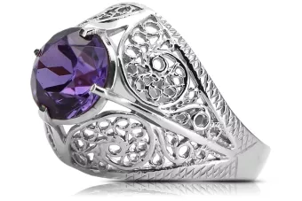 Russian Soviet rose 14k 585 gold Alexandrite Ruby Emerald Sapphire Zircon ring  vrc014