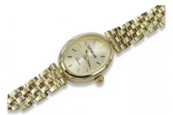 Puikus 14k 585 aukso moteriškasis laikrodis Geneve lw031y