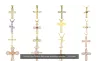 Rose pink yellow white 14k gold Catholic cross cgctc001