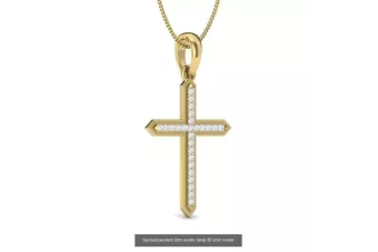Cruz Católica de Oro ★ russiangold.com ★ Oro 585 333 Precio bajo
