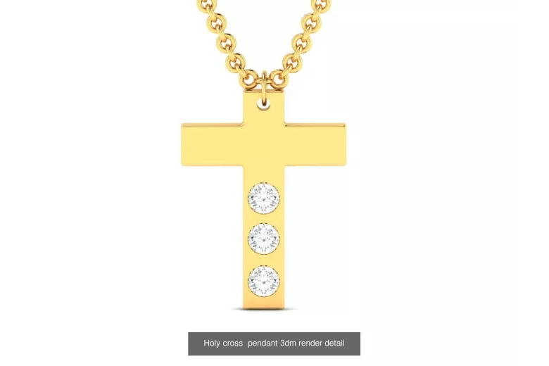 Златен католически кръст ★ russiangold.com ★ Злато 585 333 Ниска цена