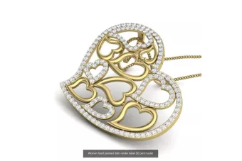Yellow  white rose gold silver beautiful heart pendant cgcpc001