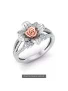 Ruso soviético rosa rosa 14k 585 oro anillo Vintage vrn001