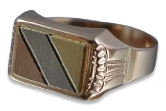 Rusă a crescut sovietice 14k 585 aur men's signet inel csn012