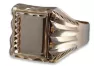 Vintage rose pink 14k 585  gold Men's signet ring csn014