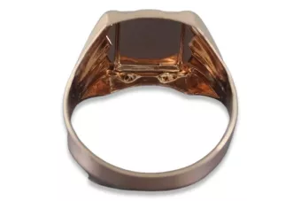 Vintage rose pink 14k 585  gold Men's signet ring csn014