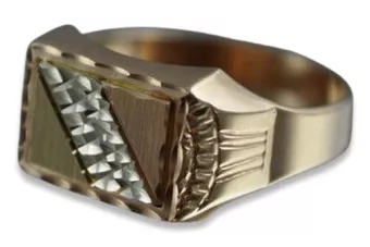 Rusă a crescut sovietice 14k 585 aur men's signet inel csn015