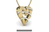 Yellow  white rose gold silver beautiful heart pendant cgcpc007