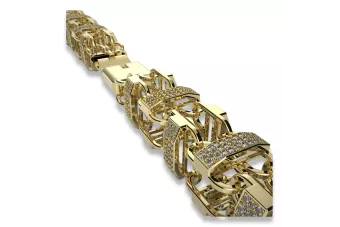 Цепочка из желтого и белого розового золота с цирконом 9 карат, 14 карат, 18 карат cgcc004