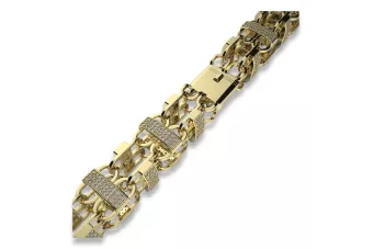 Цепочка из желтого и белого розового золота с цирконом 9 карат, 14 карат, 18 карат cgcc004