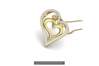 Yellow  white rose gold silver beautiful heart pendant cgcpc013