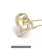 Pandantiv inimă frumoasă, galben, alb, aur, argint, roz, cgcpc013