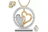 Yellow  white rose gold silver beautiful heart pendant cgcpc019yw10g