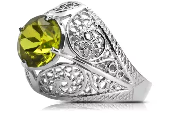 copie de Silver 925 Peridot ring vrc130s Vintage