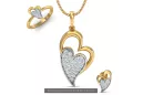 Yellow  white rose gold silver beautiful heart pendant cgcpc017