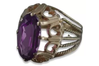 Руски съветски пръстен от розово злато 14K Александрит Рубин Изумруден сапфир Циркон 585 vrc008