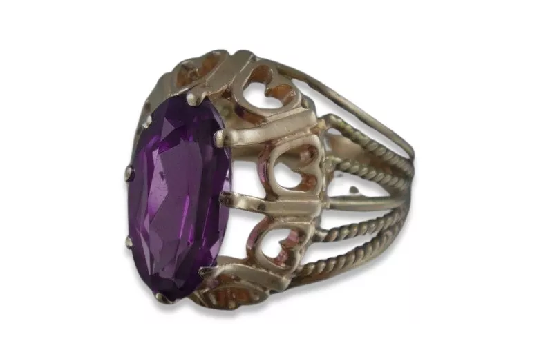 Sovietic rus a crescut 14k 585 aur Alexandrite Ruby Emerald Safir Zircon inel vrc008