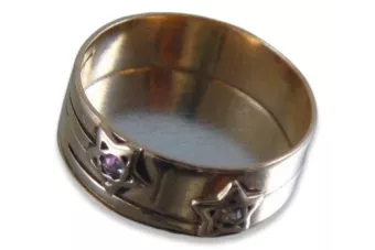 Radziecki 14k 585 złoty Rosyjski pierścionek z różowego złota z Aleksandrytem Rubinem Szafirem Szmaragdem Cyrkonią vrc010