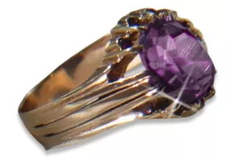 Vintage Rose Gold Ring 14K Alexandrite Ruby Emerald Sapphire Zircon 585 vrc013