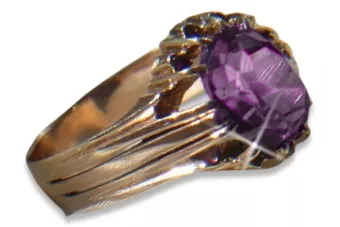 Russisch Sowjetrosa 14 Karat 585 Gold Alexandrit Rubin Smaragd Saphir Zirkon Ring vrc013