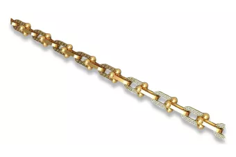 Yellow white rose solid gold chain cgcc006