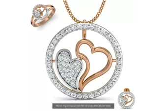 Yellow  white rose gold silver beautiful heart pendant cgcpc019yw10g