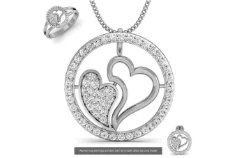 Gelbe weiße Rose Gold Silber schöne Herz Anhänger cgcpc019yw10g