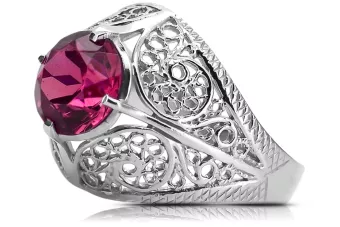 Silver 925 Ruby ring vrc026s Vintage