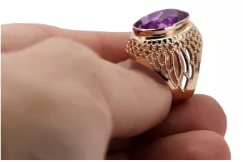Rosă sovietică rusă 14k 585 aur Alexandrit Rubin Smarald Safir Zircon inel vrc084