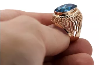 Ruso soviético rosa 14k 585 oro Alexandrite Ruby Esmeralda anillo Zircon vrc084
