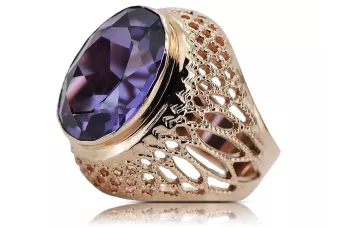 Plata 925 rosa oro chapado Alexandrite anillo vrc089rp Vintage