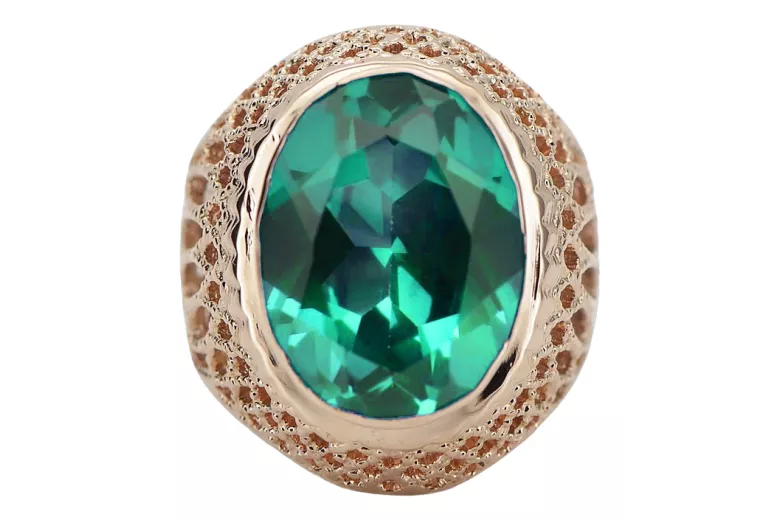 Russe rose soviétique 14k 585 or Alexandrite Ruby Emerald Sapphire Zircon ring vrc084