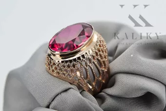 Russische sowjetische Rose 14k 585 Gold Alexandrit Rubin Smaragd Saphir Zirkon Ring vrc084