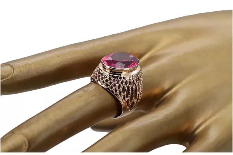 Russe rose soviétique 14k 585 or Alexandrite Ruby Emerald Sapphire Zircon ring vrc084