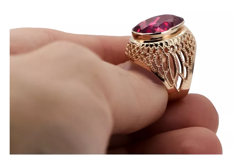 Russe rose soviétique 14k 585 or Alexandrite Ruby Emerald Sapphire Zircon ring vrc084