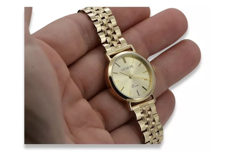 Gold men's watch Geneve ★ zlotychlopak.pl ★ Gold purity 585 333 Low Price!