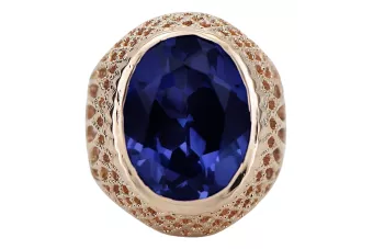 Російська радянська троянда 14к 585 з чорнінням, Олександр Ємеральд Сапфір Зіркон кільце vrc084