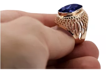 Russian Soviet rose 14k 585 gold Alexandrite Ruby Emerald Sapphire Zircon ring  vrc084