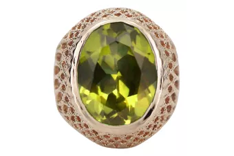 Ruso soviético rosa 14k 585 oro Alexandrite Ruby Esmeralda anillo Zircon vrc084