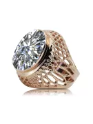 Złoty pierścionek z czerwonego różowego 14k złota 585 Oprawa vrc089 Vintage