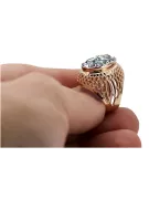 Złoty pierścionek z czerwonego różowego 14k złota 585 Oprawa vrc089 Vintage