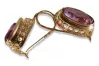 Vintage rose pink 14k 585 gold earrings vec010 alexandrite ruby emerald sapphire ...