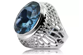 Silver Russian 925 Ring s Aquamarine VRC089s Vintage