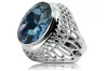 Silver 925 Aquamarine ring vrc089s Vintage